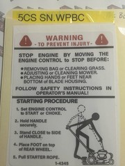 Snapper Steel Deck Mower Warning Decals Reproduction Engine Decals Multi Choice