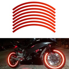 Red Reflective Car Wheel Rim Stripe Vinyl Decal Stickers Set Accessories For 18″