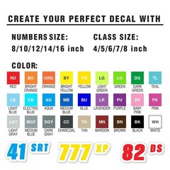 Custom Car Racing Number Class Magnet Decal x2 8,10,12-16 inch – White Outline