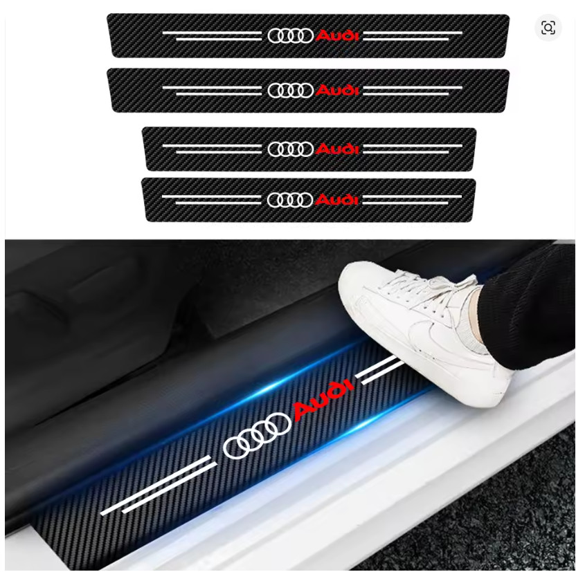 4PCS Car Door Sill Protector Anti-Scratch Threshold Strips for Audi New