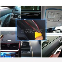 5M Car Interior Door Gap Panel Edge Line Molding Trim Strip Insert Decorate Red