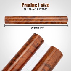 Car Interior Wood Grain Textured Glossy Wrap Sticker Decal Sheet Vinyl Film DIY