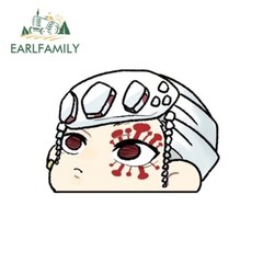 EARLFAMILY 5.1″ Demon Slayer Peeker Chibi Car Sticker Anime Windows Laptop Decor