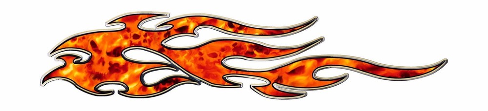 Skull flame vinyl graphic decal motorcycle golf cart go kart race car decals