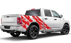 Back side shred graphics stickers decal compatible with Dodge Ram