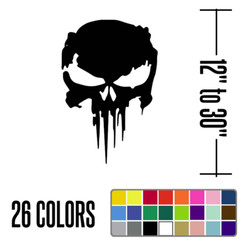 12″ to 30″ Large Distressed Punisher Skull Decal Sticker Vinyl Car Truck – SK7