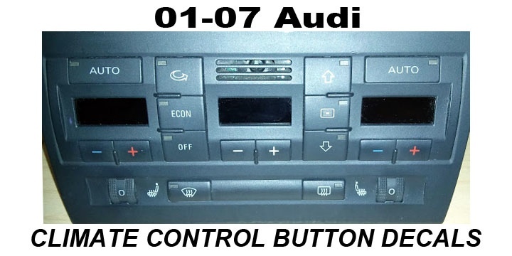 AUDI A4 S4 B6 CLIMATE CONTROL BUTTON RESTORATION DECALS