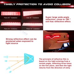 Car Auto Trunk Reflective Warning Sticker Tape Rear Bumper Safety Strip Decal