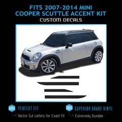 For 2007-2014 Mini Cooper Scuttle Trim Stripes Kit Vinyl Decals – Flat Matte