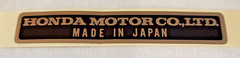 HONDA MOTOR CO,.LTD. – MADE IN JAPAN – GENUINE NAME PLATE DECAL FOR HONDA CYCLES