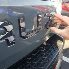 EyeCatcher Pro Series Tailgate Insert Letters Compatible Black Chrome