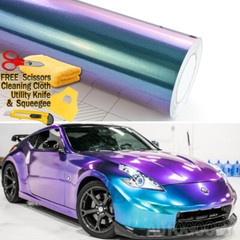 3ft x 10ft Gloss Metallic Chameleon Purple Teal Vinyl Film Wrap Air Bubble Free