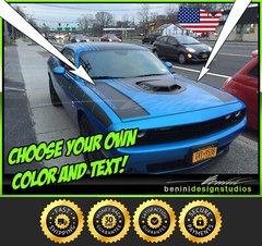 Dodge Challenger Shaker Hood Stripes Accents – FITS 2014 2015 2016 2017 2018