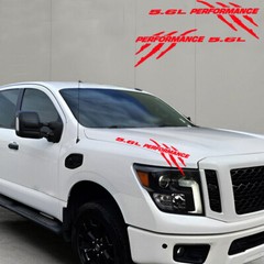 2pcs 5.6L PERFORMANCE for Nissan Titan Endurance Pro-4x Truck Hood decals emblem