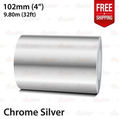 CHROME SILVER 4″ 102mm Roll PIN STRIPE Striping Line TAPE Decal Vinyl Sticker