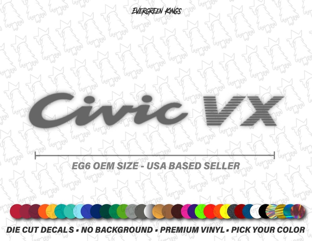 Civic VX JDM Rear Hatch Trunk Badge Decal for 92-95 Civic EG EK Sticker – USA