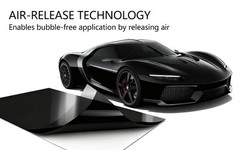Gloss Black Vinyl Car Wrap 5FT Scratch Resistant Body Protection, Air Release