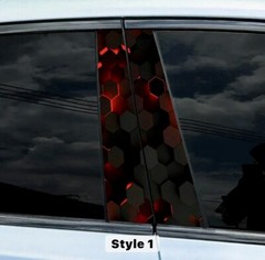 ?SALE!!! 1 Pair Car Window Pillar Sticker Design Honeycomb Graphic