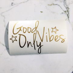 Good Vibes Only Sticker Decal Car Laptop Window Motivational Cute