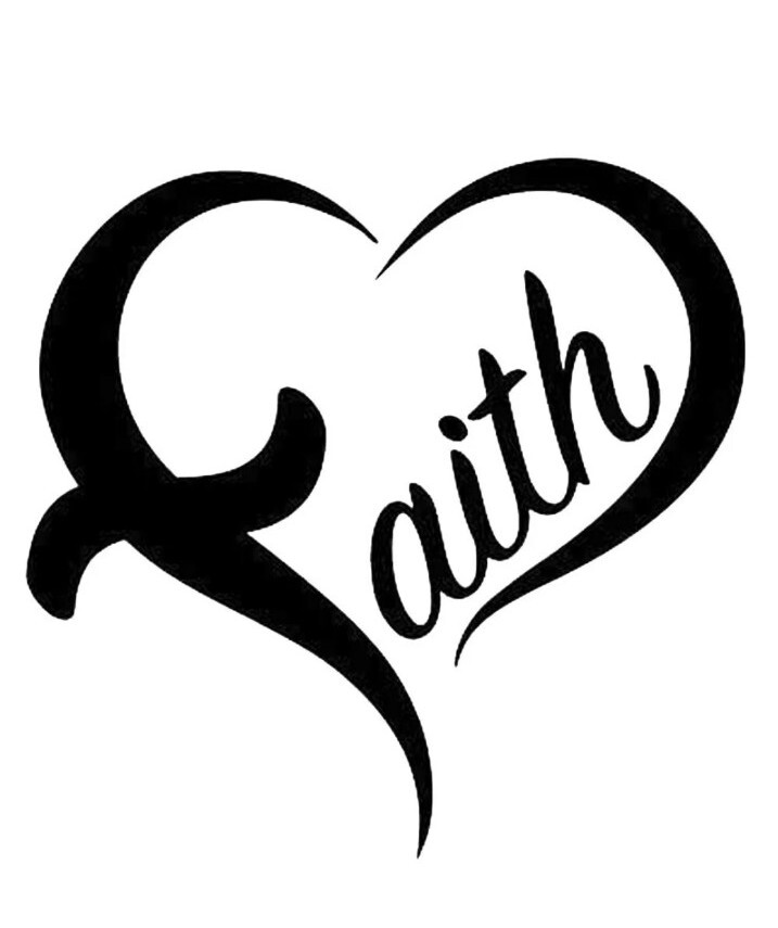 Faith Heart Love Vinyl Decal Sticker you choose size and color