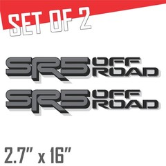 SR5 Offroad Stickers, Toyota Tundra 3rd Gen (2022+), 2 Pack Set , Back, Silver