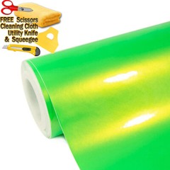 Apple Green Gloss Metallic Glitter Vinyl Film Wrap Sticker Decal Air Bubble Free