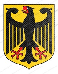 x2 German Germany Coat of Arms Carbon Vinyl Print Racing Sticker Decal 4.5″