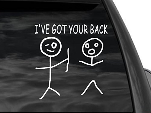 FGD Funny Stick Figure I’ve Got Your Back Vinyl Rear Window Decal 8″ x 8.25″
