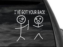 FGD Funny Stick Figure I’ve Got Your Back Vinyl Rear Window Decal 8″ x 8.25″
