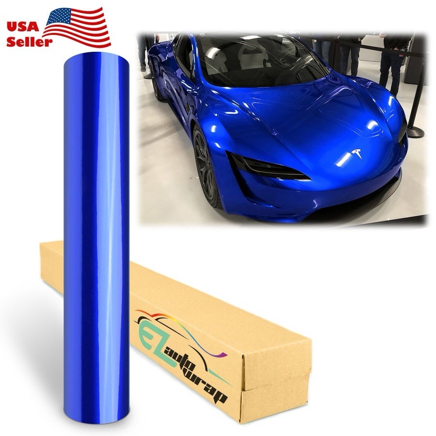 JAVIGA Royal Blue Gloss Vinyl Wrap Roll – 12” x 60” Self-Adhesive Film