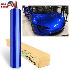 JAVIGA Royal Blue Gloss Vinyl Wrap Roll – 12” x 60” Self-Adhesive Film