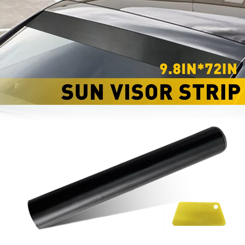 1PCS 10″x60″Inch Matte Black Sun Visor Strip Windshield Vinyl Decal Long Lasting