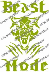 Beast Mode,Wolf,Exercise,Wellness,Fitness,Goal,#BeastMode,Motivation,Vinyl Decal