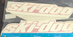 (2) 2015 SUMMIT SP 600 /800 White Red Hood Decal Left Right
