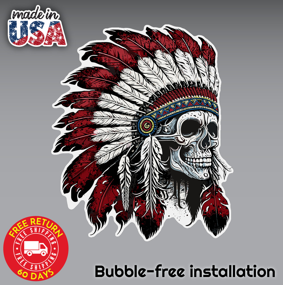 Indian Chief 3M bubble free Sticker Waterproof Vinyl Art Decal