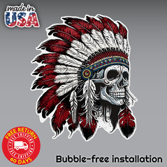 Indian Chief 3M bubble free Sticker Waterproof Vinyl Art Decal