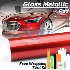 Gloss Metallic Red Candy Decal Car Vinyl Wrap Film Sticker Sheet Sparkle DIY