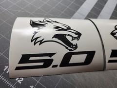 Coyote Growling 5.0 decal stickers x2 5×5 Ford Mustang 1 Set