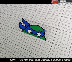 Ninja Turtles Peeking Sticker Leonardo Raphael Michelangelo Donatello Reflective