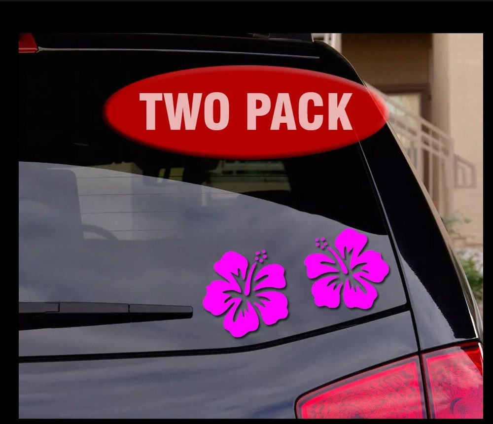 Hawaiian Hibiscus Flower – Two-Pack – Car Decal laptop notebook