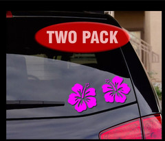 Hawaiian Hibiscus Flower – Two-Pack – Car Decal laptop notebook