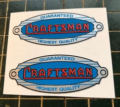 Craftsman Tool decal 1938 vintage style decal Blue, Red & Silver 2 1/4” Set 2