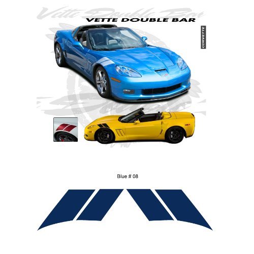Chevrolet Corvette C6 Fender Double Bar Stripes Graphic Kit – Blue