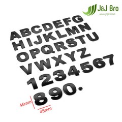 J&J Bro™ Metal Chrome Car Sticker Letter Alphabet Number Emblem 45MM Large Size