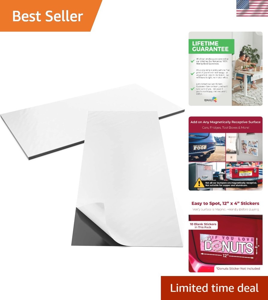 10-Pack Weatherproof Magnetic Strip for Bumper Stickers: Easy Adhesion & Removal