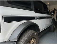 2021+ FOR FORD BRONCO Retro side stripe decal graphic MATTE BLACK 3M VINYL