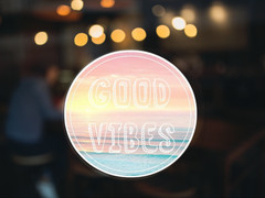 Good Vibes Beach Vinyl Decal Sticker | For Cars Trucks Vans Walls Laptops Cups