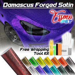 PET Damascus Steel Forged Carbon Fiber Satin Car Vinyl Wrap Film Sticker Sheet
