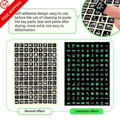 Neferta 117 PCS Car Center Console Button Sticker, Fluorescence Green