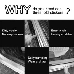 4 For Ram 1500 Truck Car Door Sill Protector Threshold Sticker Plate Entry Guard
